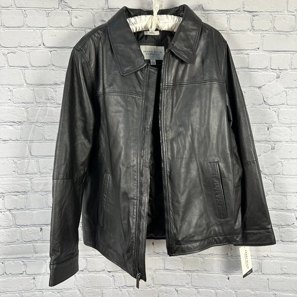 Perry Ellis Portfolio Men's Lambskin Leather Jacket, Size Medium, Black, NWT‎ - Picture 4 of 15